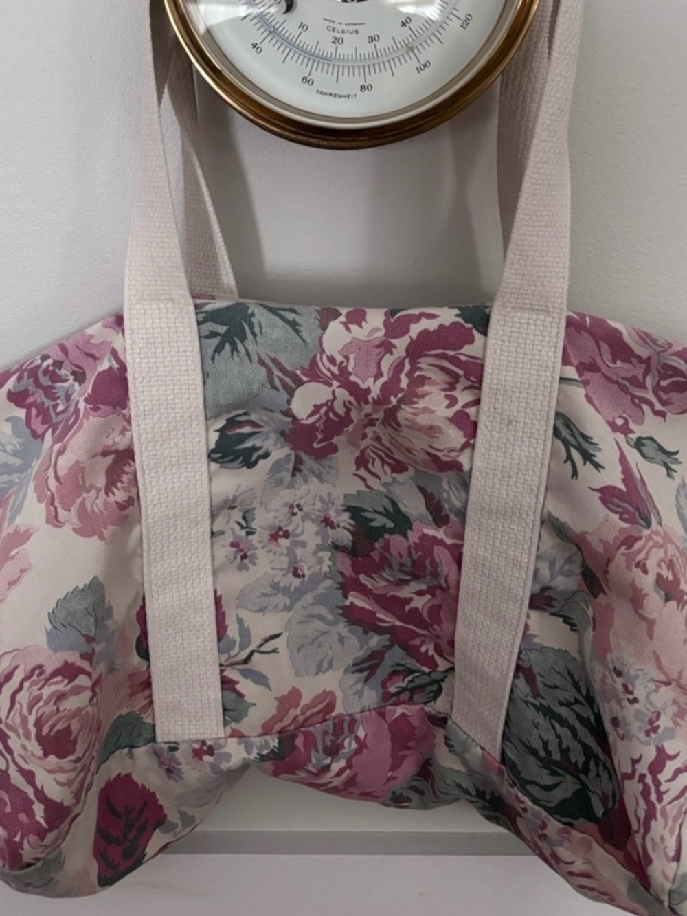 Vintage Floral Pastel Cotton Duffel Bag
